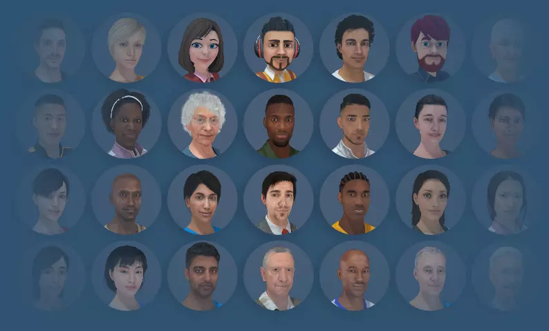 Library of characters and avatars for gamified elearning modules