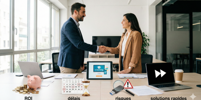 Externaliser un module e-learning : ROI, délais, risques et solutions rapides